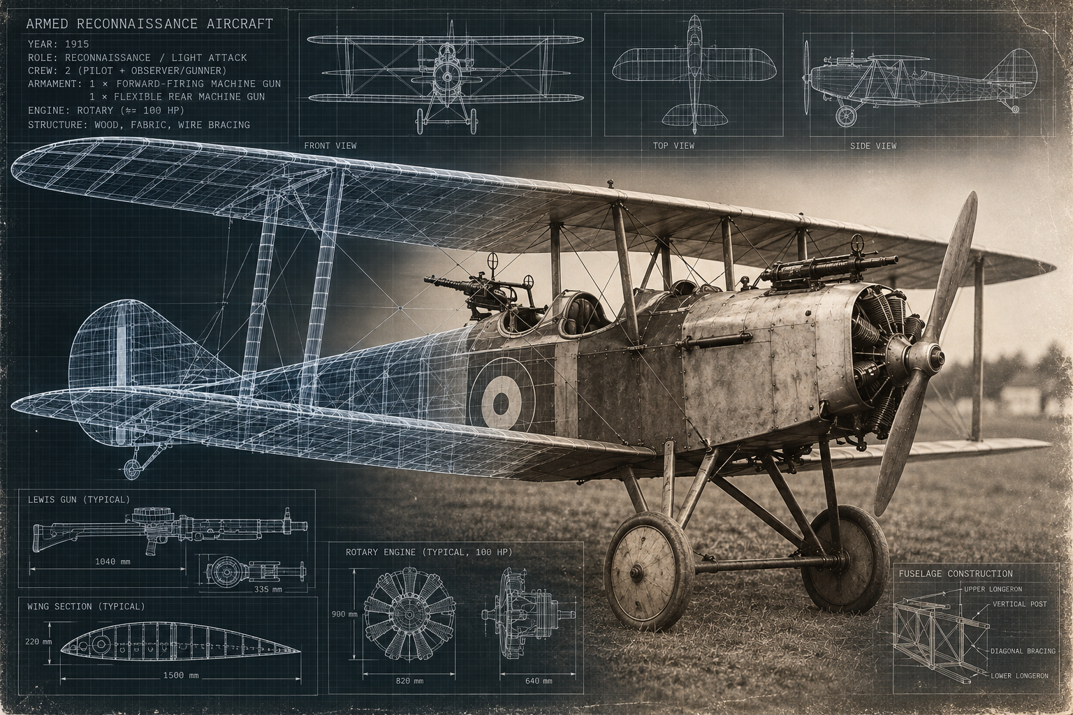 Armed reconnaissance biplane, 1915